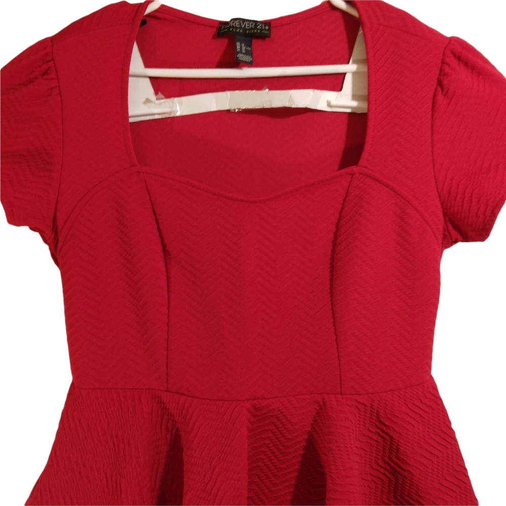 Forever 21+ plus sizes bodycan dress womens sz 1X Red made in USA - Picture 3 of 9